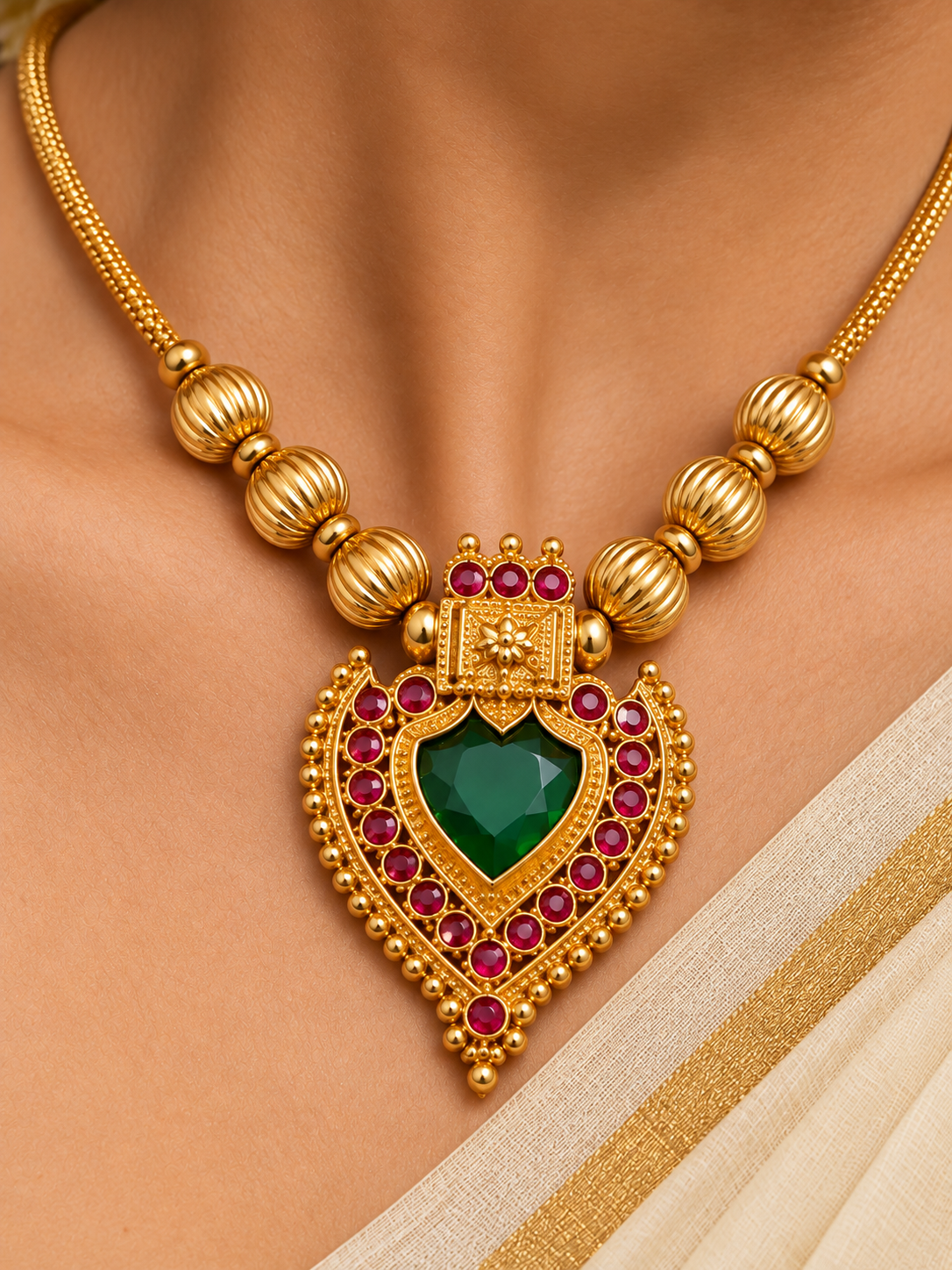 Emerald Royale Heart Necklace
