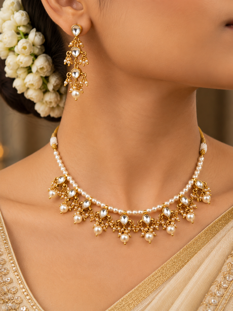Nooré Pearl Kundan Necklace Set