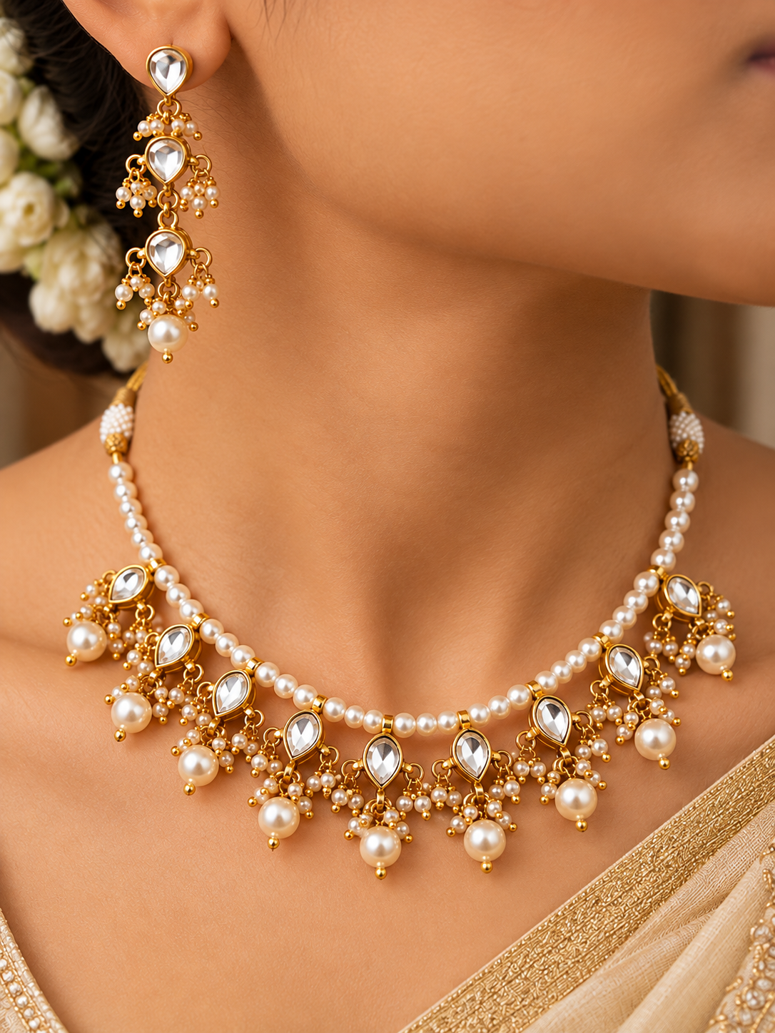 Nooré Pearl Kundan Necklace Set
