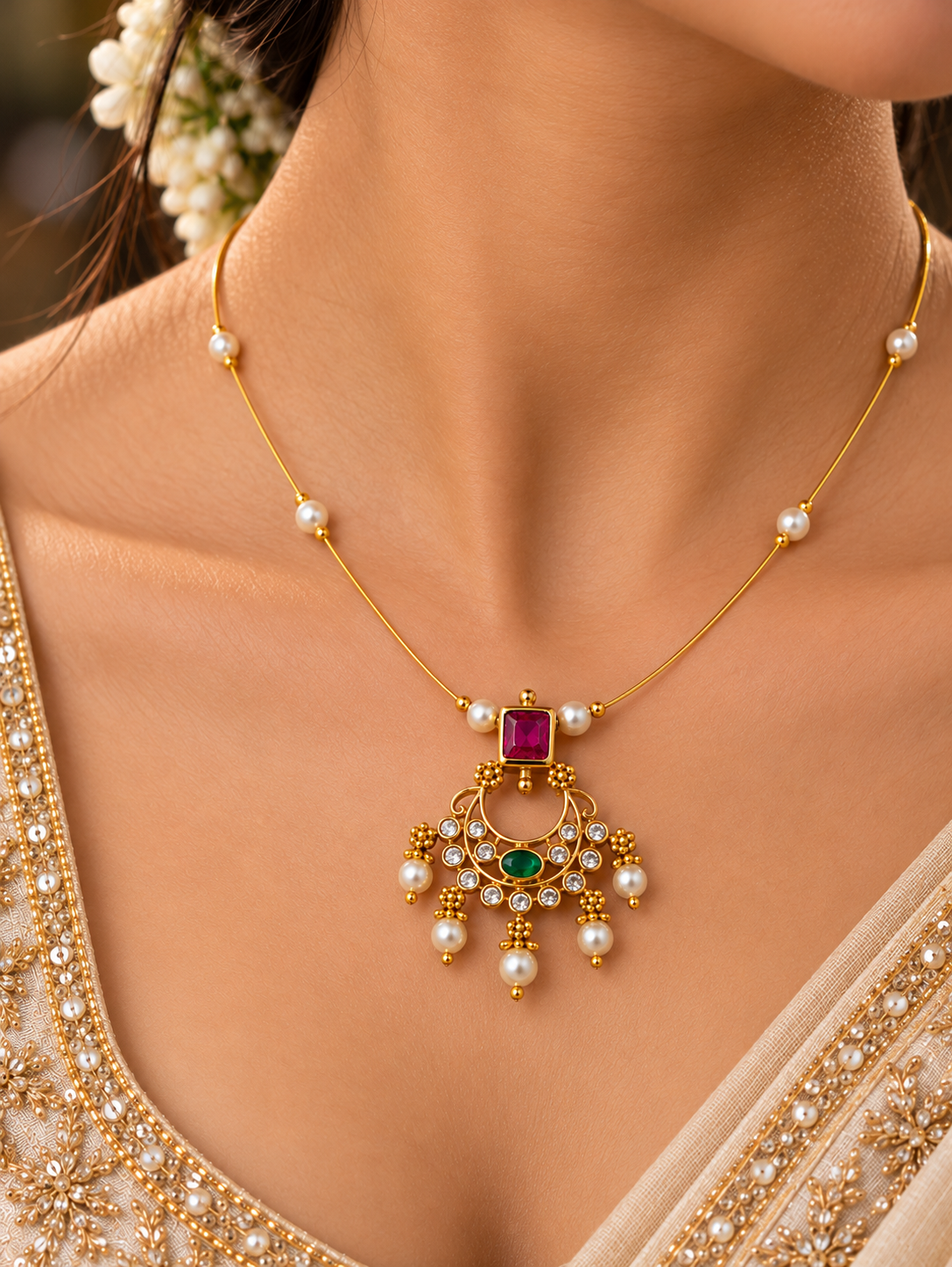 Aurelia Noor Pearl Pendant Necklace