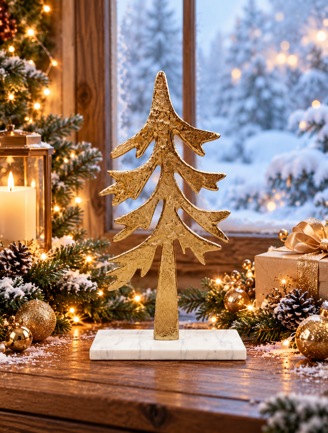 Golden Christmas Tree Small - Christmas decor