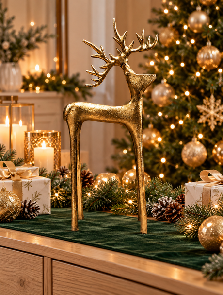 Golden Reindeer Christmas Décor - Christmas decor