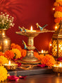 Candle Stand - Antiqued Bird Silhouette - Diwali decor