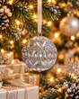 Nooré Silver Crystal Christmas Bauble - Christmas decor