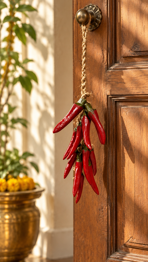 Rustic Red Chilli Hanging – Traditional Kitchen & Door Décor
