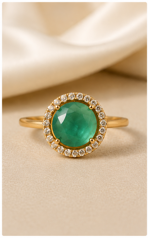 Alina Mint Green Emerald Spark Ring