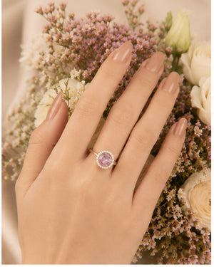 Alina Pink Emerald Spark Ring