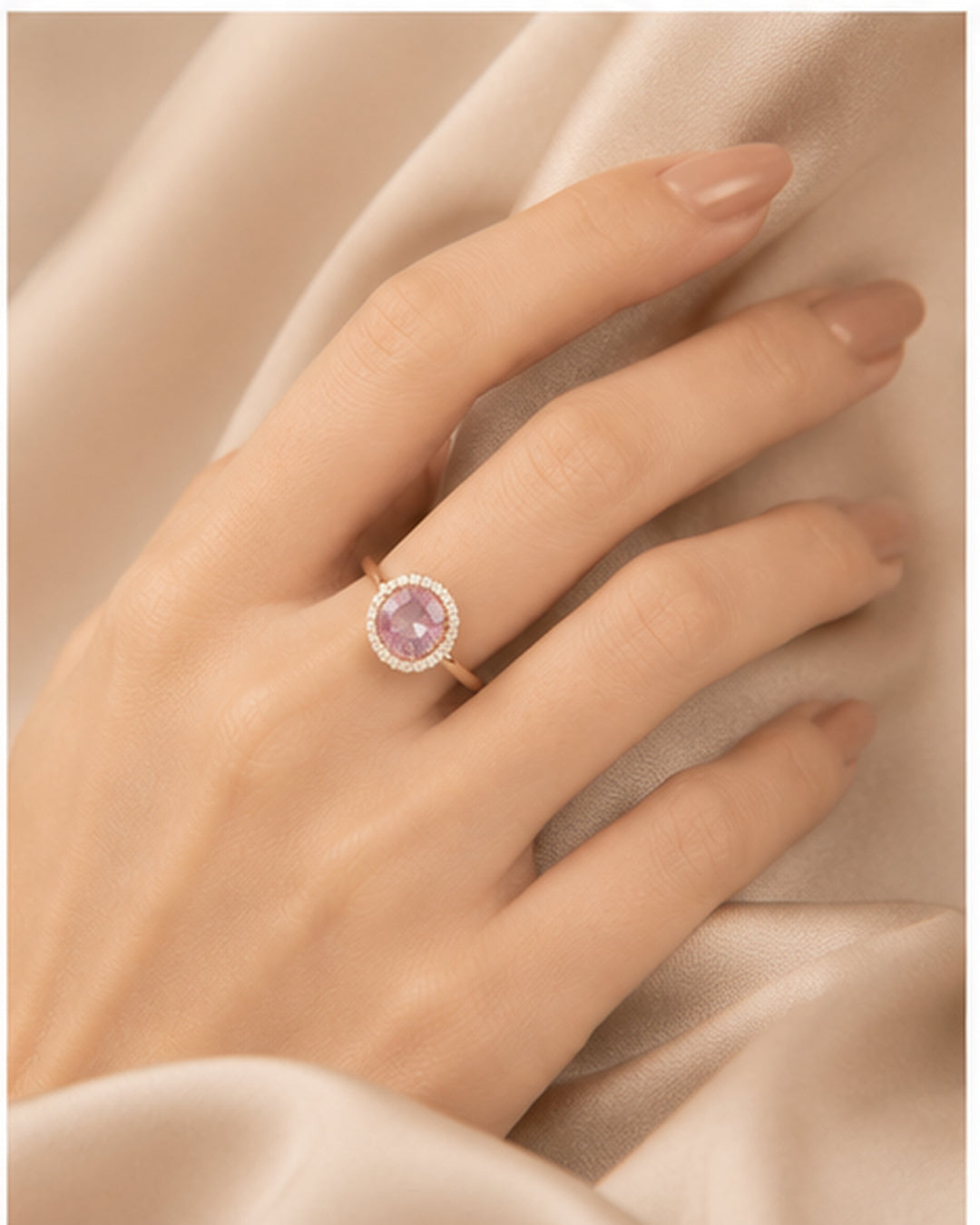 Alina Pink Emerald Spark Ring