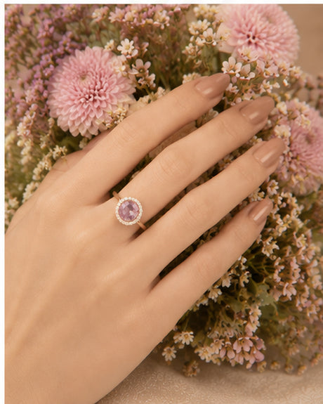 Alina Pink Emerald Spark Ring