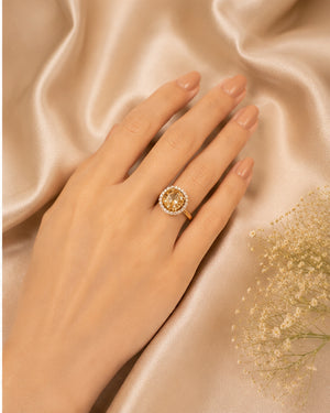 Alina Yellow Emerald Spark Ring