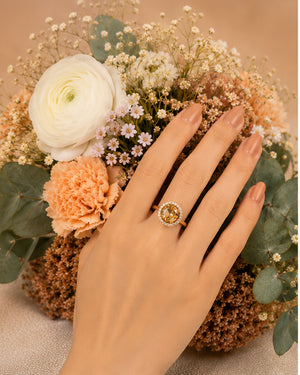 Alina Yellow Emerald Spark Ring