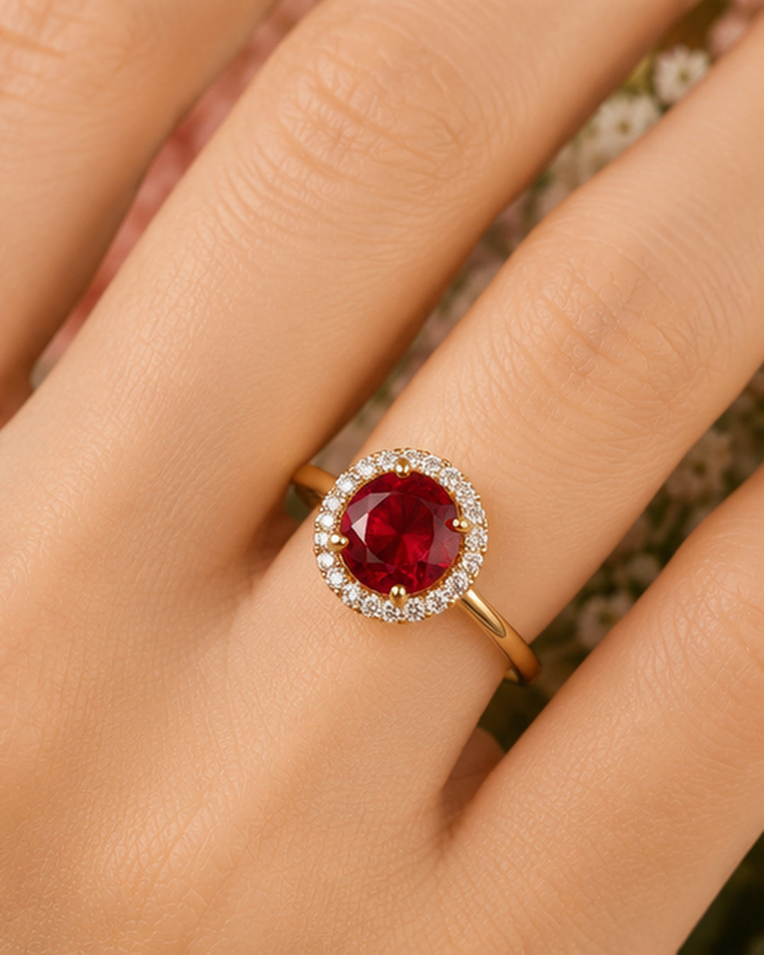 Alina Red Emerald Spark Ring