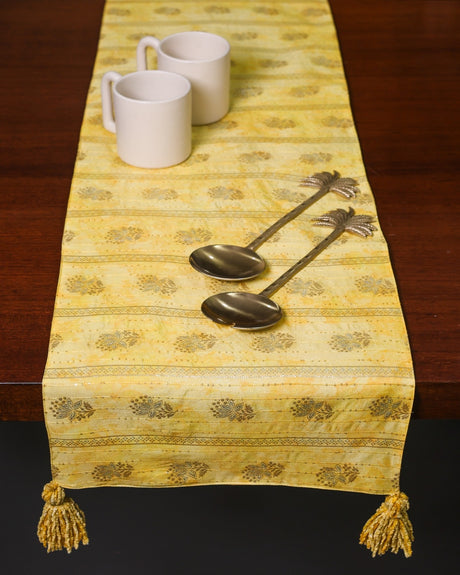 Zari Gul Yellow Table Runner