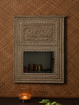 Mirror - Brown distress finish French style MDF in distress finish