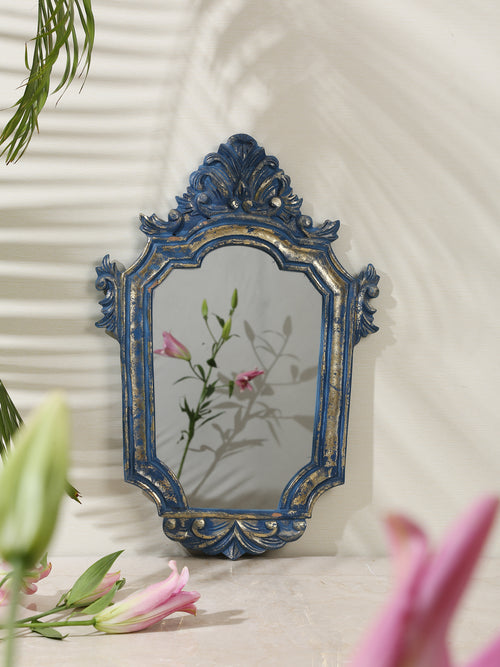 Blue Mirror with Gold Foiling revive home