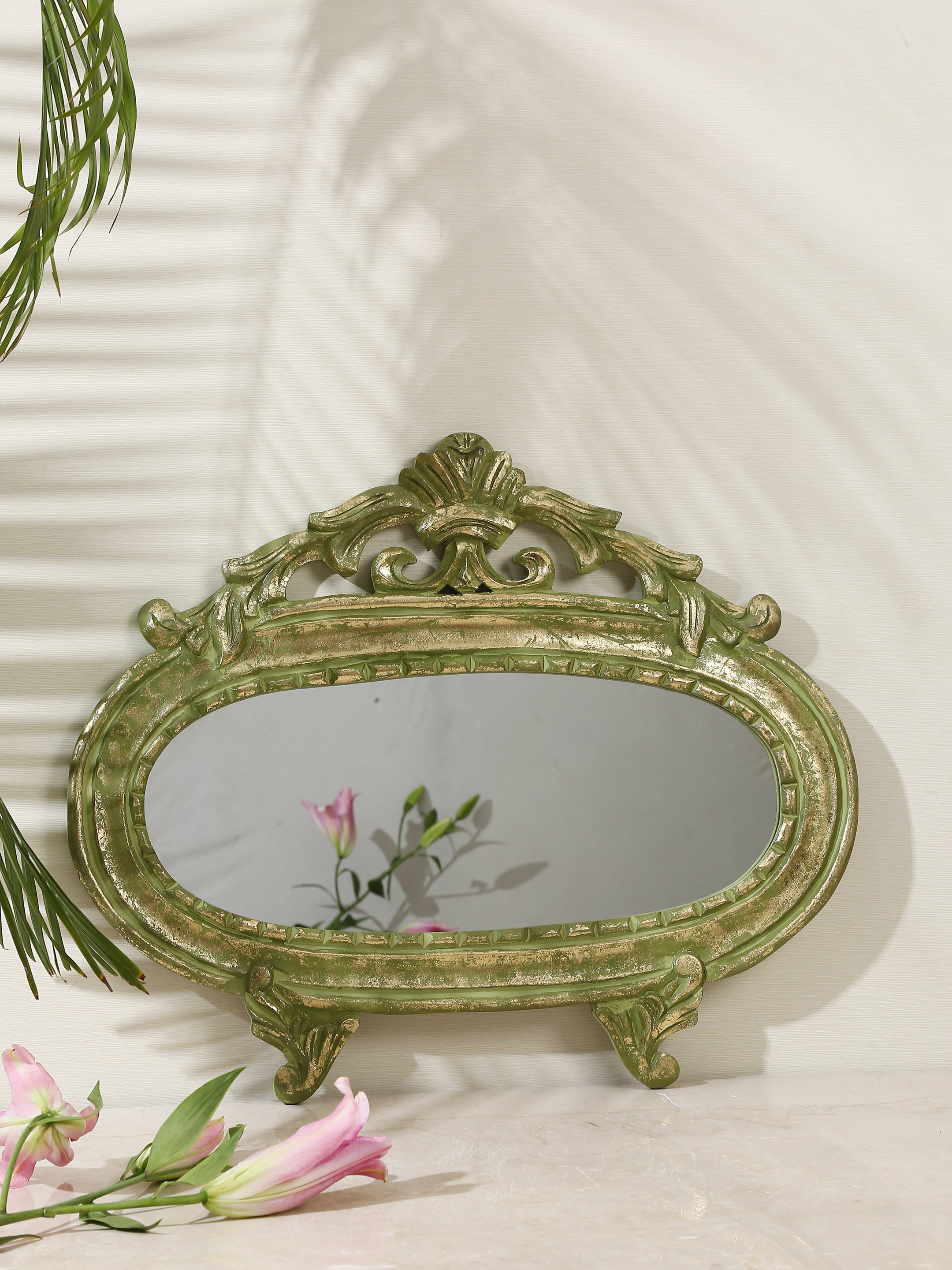 Green Mirror with Gold Foiling MIRROR by ReviveHome