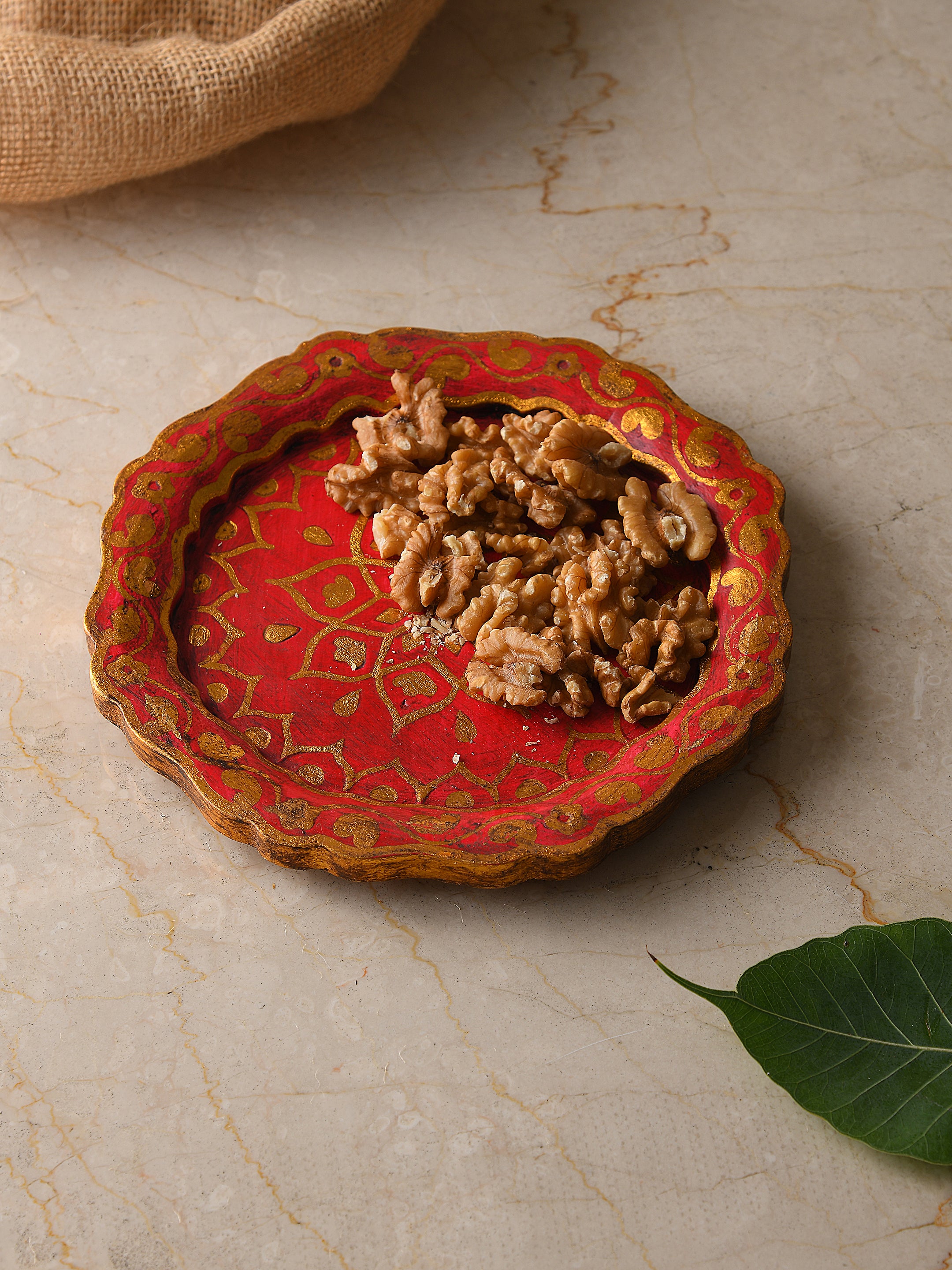 Hand Painted Red Platter
