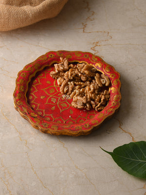 Hand Painted Red Platter