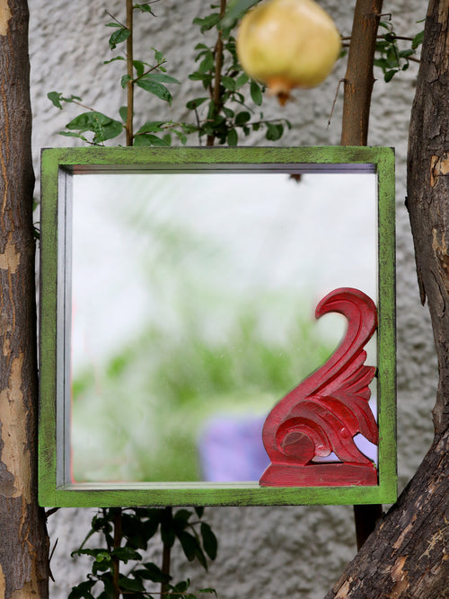 antique green and red mirror home decor revivehome