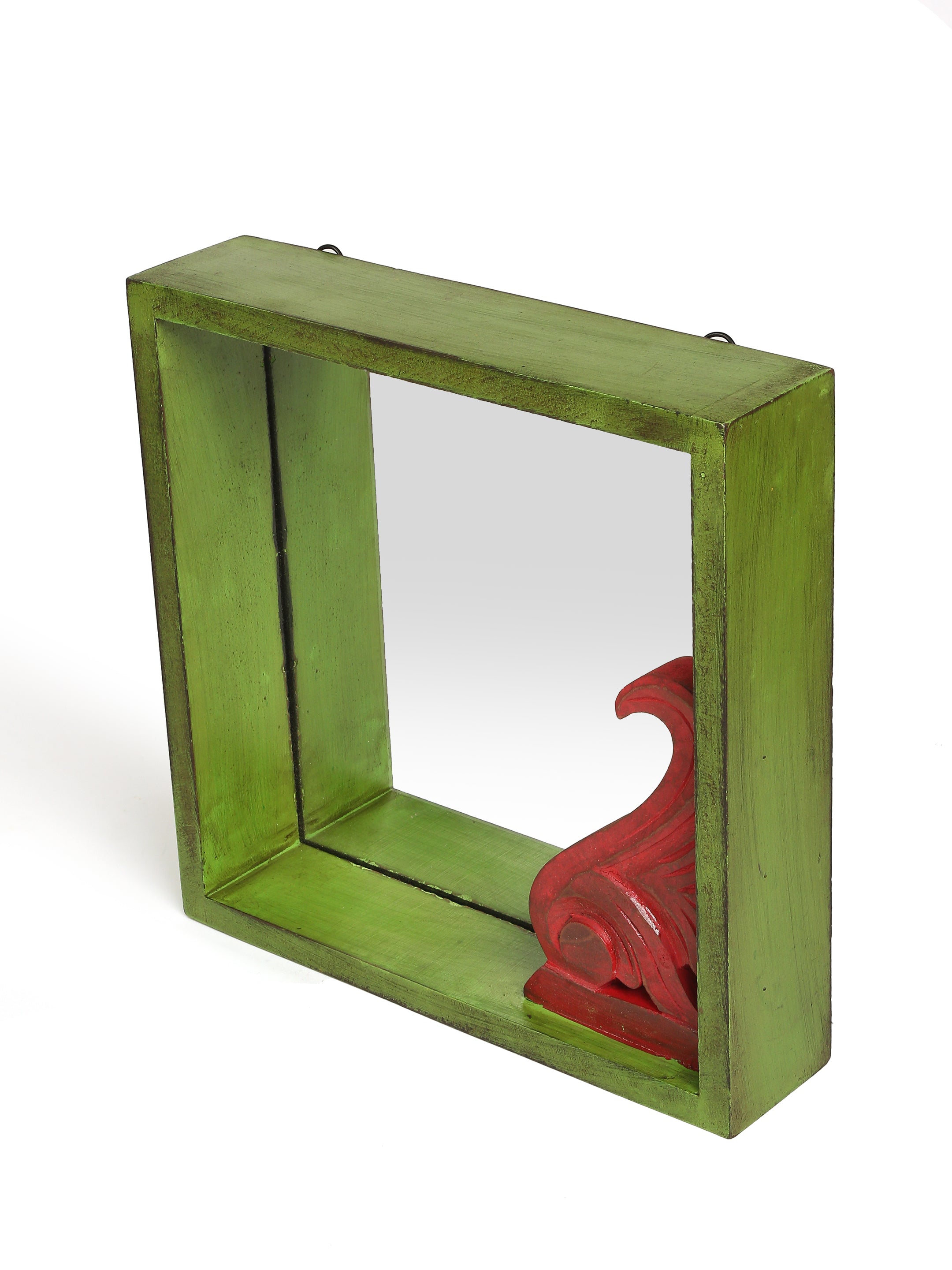 Mirror - Antique Green and Red