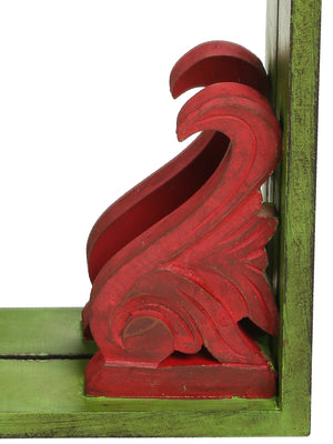 Mirror - Antique Green and Red