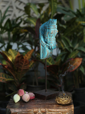 Wooden Distressed Horse on Stand