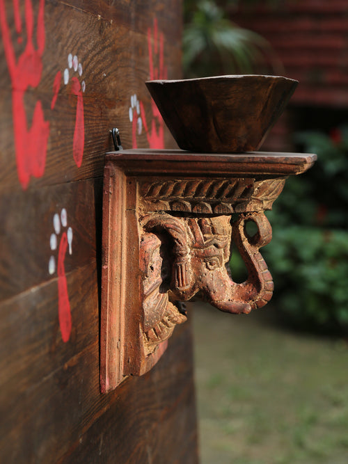 Wooden Corbel with Ganesha